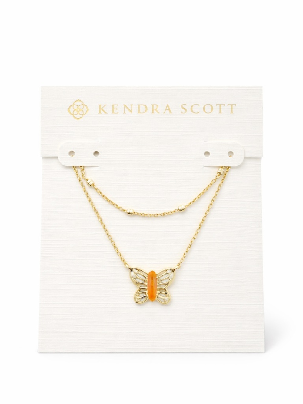 Kendra Scott Butterfly Multi-Strand Necklace in Coral Catseye - Picture 8 of 8